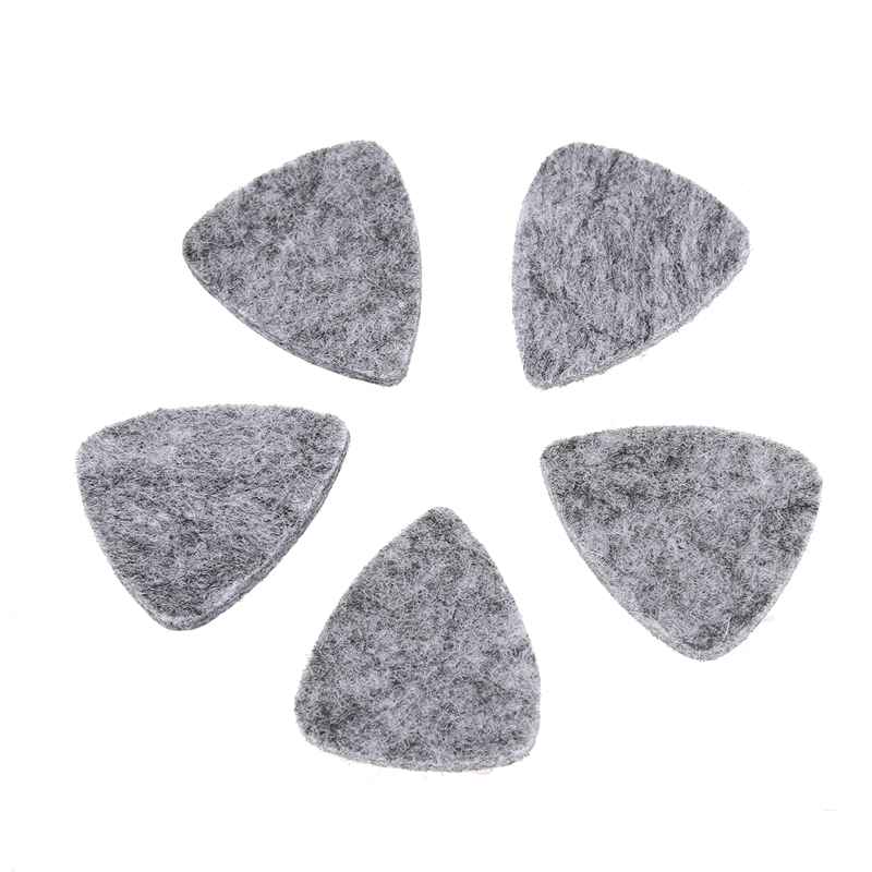 5 unidades de púas de fieltro de lana para ukelele duro y suave, púas para guitarra mandolina: Grey