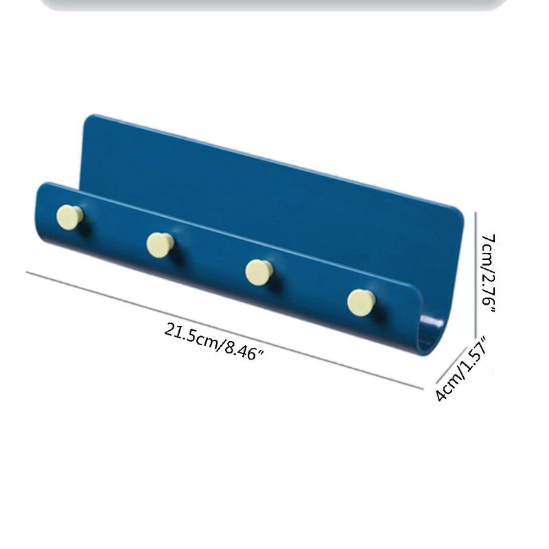 Key Towel Hanger Holder Storage Wall Mount Hook Rack DIY Organizer 4 Hooks Shelf