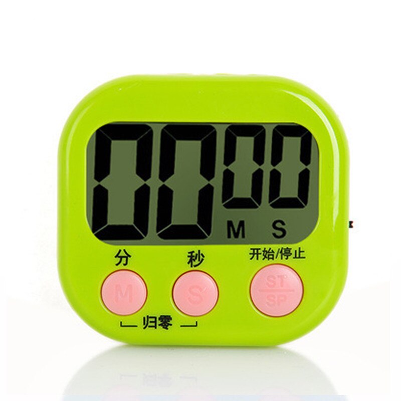 Koken Timer Lcd Digitale Keuken Countdown En Tellen Timer Klok Met Magnetische Achterzijde Stand Voor Ei Koken Alarm: green