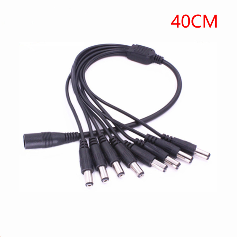 Dc 1 to 8 power split splitter kabel 5.5*2.1mm til cctv kamera sikkerhed dvr