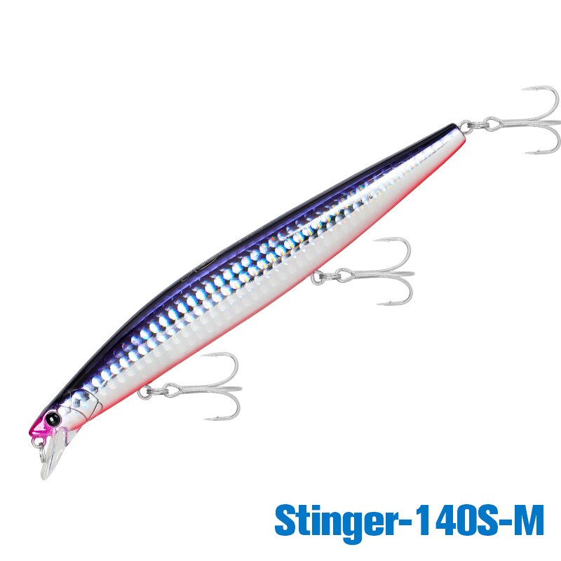 TSURINOYA 140S Sinking Minnow 140mm 26g Ultra Long Casting Fishing Lure STINGER Seabass Tuna Sea Inshore Fishing Hard Bait Model: Stinger 140S-M