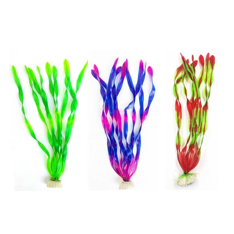 Bedste pris kunstig akvarie plante dekoration akvarium dykbar blomst græs ornament 10 stile valgfri 10-30cm
