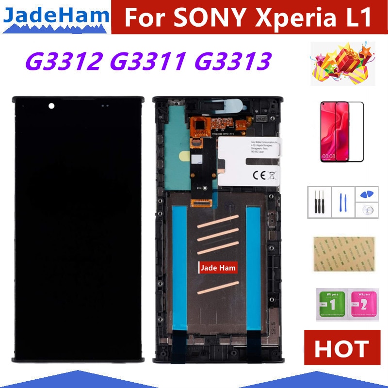 Originele 5.5 &#39;&#39;Lcd-scherm Met Frame Voor Sony Xperia L1 G3312 G3311 G3313 Lcd Touch Screen Digitizer Voor Sony l1 Lcd + Gereedschap