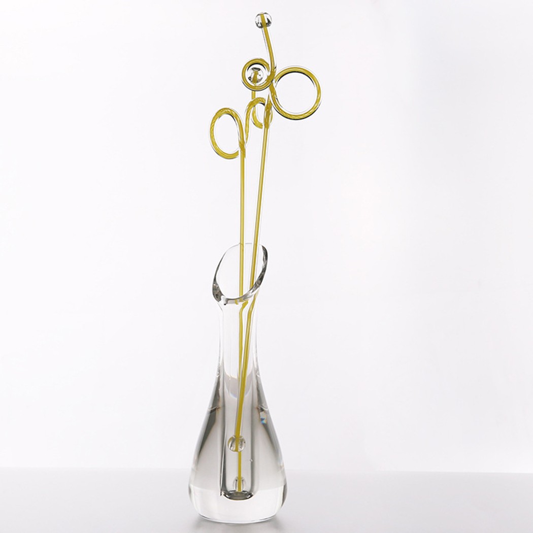 Florero de plástico transparente para decoración creativa, jarrón de cristal de imitación para el hogar, mesa para sala de estar