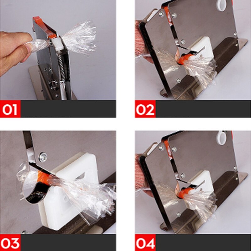 Stainless Steel Supermarket Bag Sealing Machine Food Packaging Fruit Shop Packer Portable Tape Cutter Dispenser