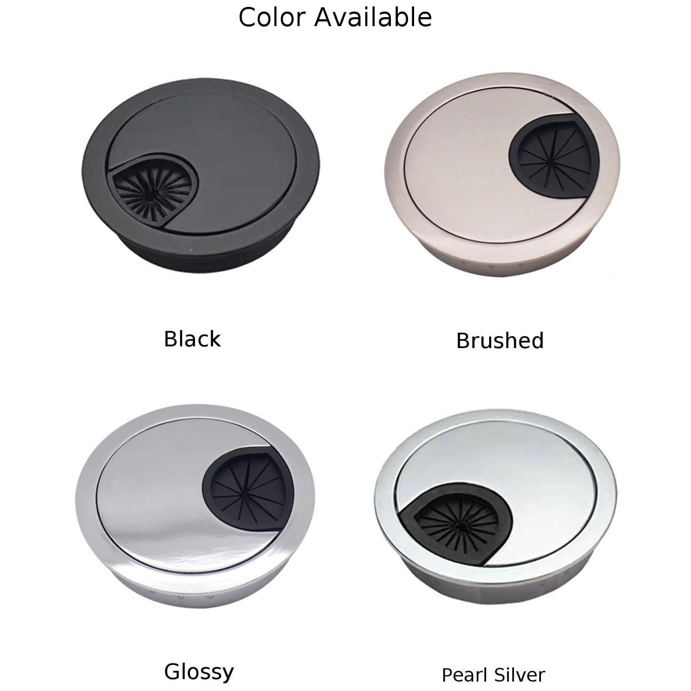 50/60/80mm Desk Table Cable Hole Cover Metal Grommet PC Computer Desk Round Cable Tidy Wire Hole Cover Chrome Brush