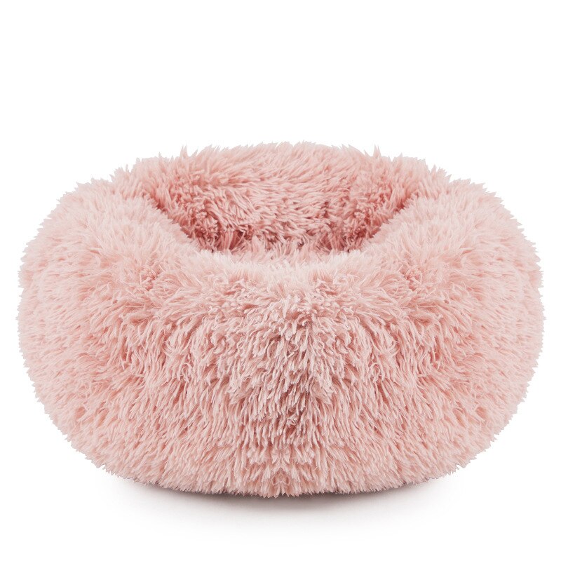 Winter Super Zachte Warme Diepe Slaap Hond Nest Pluche Ronde Pluizige Ademend Diepe Slaap Huisdier Nest Chihuahua Puppy Mand Huisdier bed: Pink / S
