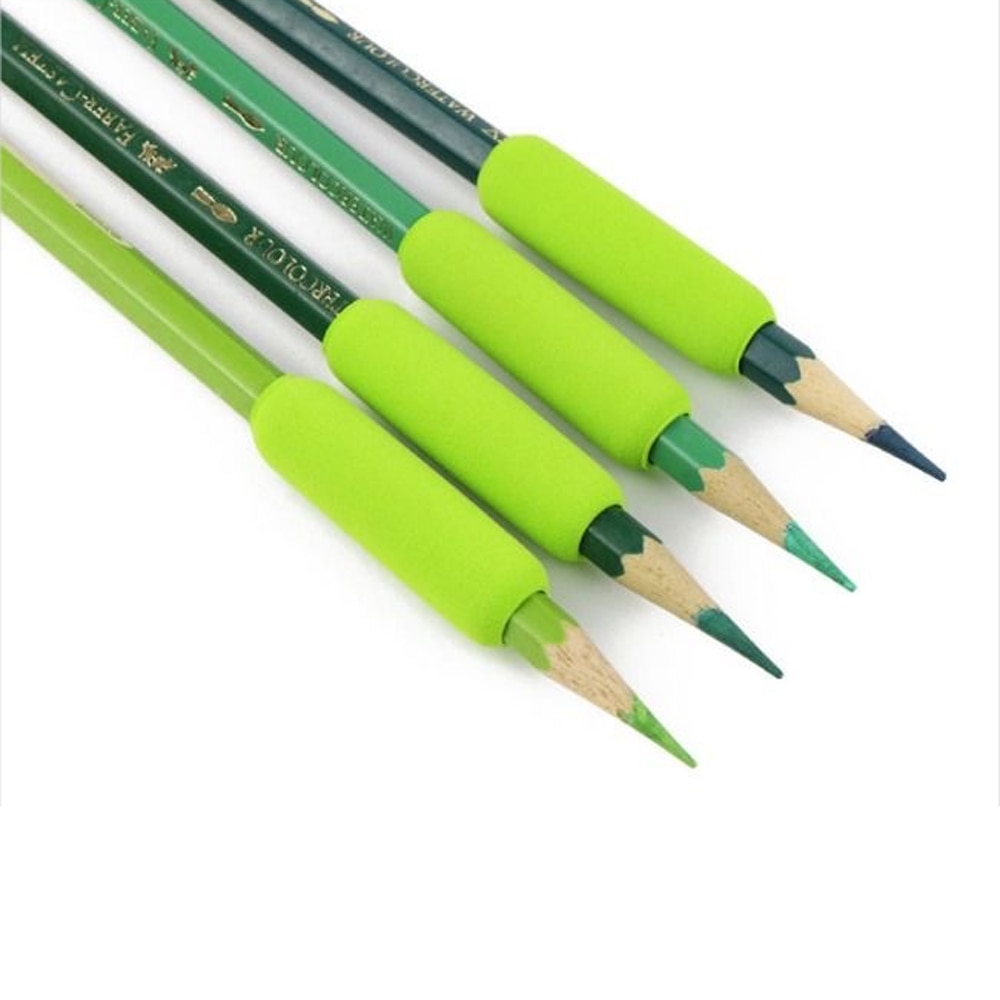 10 sztuk klasyki miękka pianka ołówek uchwyty ołówek okładka pisanie pomoc pojemnik na ołówki ołówek chwytak dla dzieci studenci 15-cal