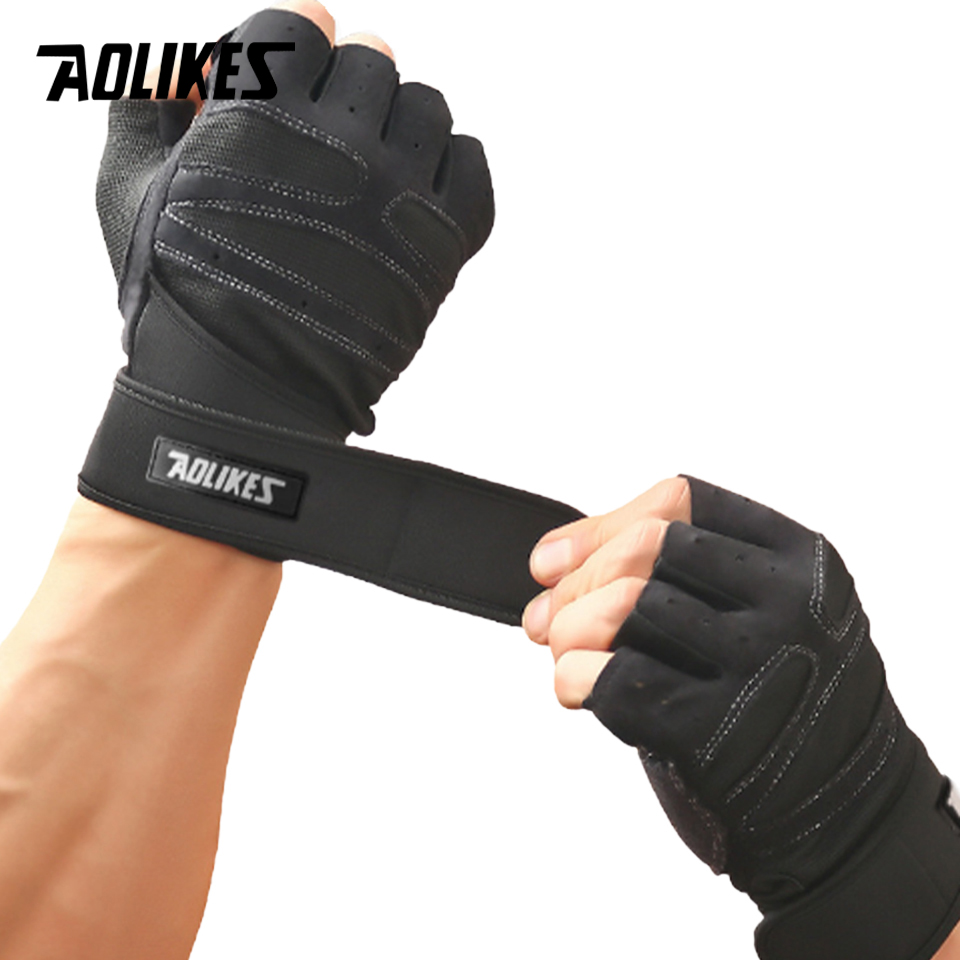 Aolikes Half Vinger Gym Handschoenen Zwaargewicht Sport Oefening Gewichtheffen Handschoenen Body Building Training Sport Fitness Handschoenen