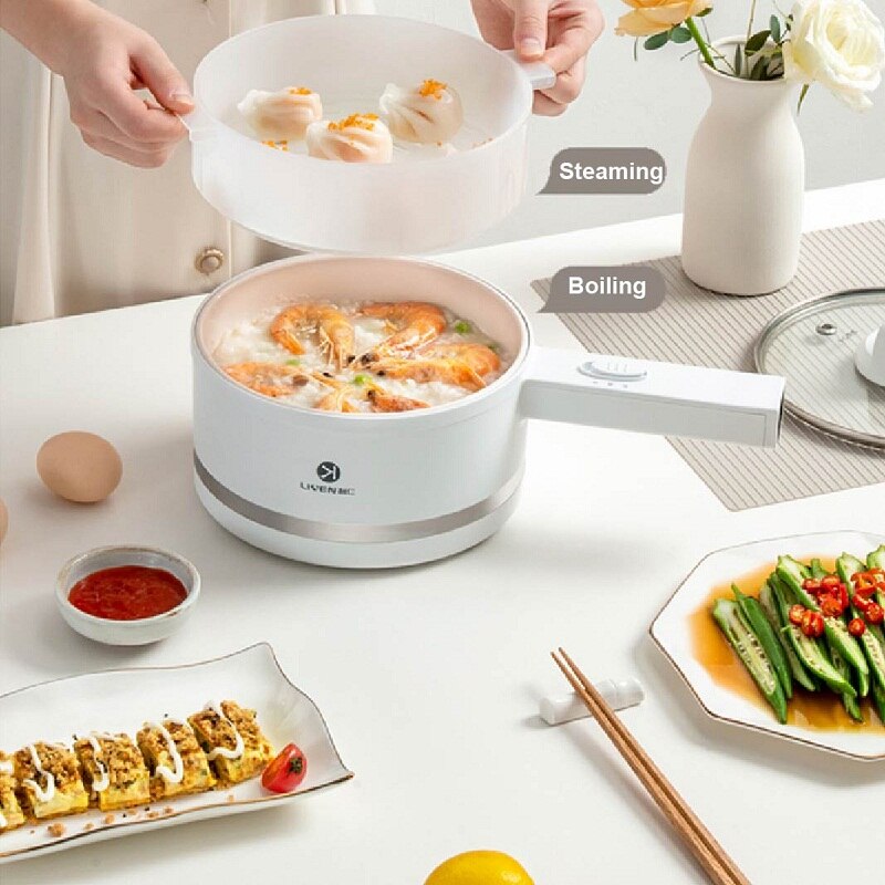 1.5L elektryczny gar robić gotowania Multicooker patelnia patelnia parowar gorący kociołek owsianka zupa kuchenka urządzenie śniadaniowe nie-Stick garnek