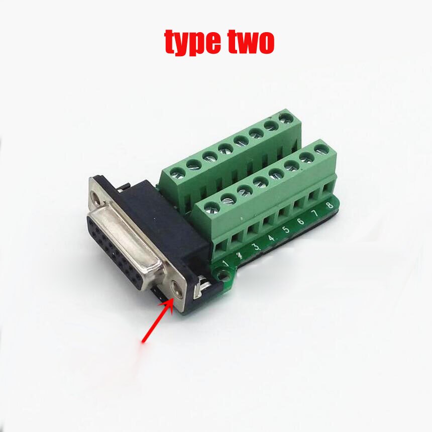 Female Parallel 2 rows 15 pins DB15 Serial port turn to wire terminals DR15 female socket turn to terminal