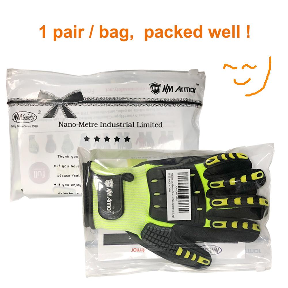 Nmsafety 1 pakke ansi  a5 anti cut arbejdshandske med cut niveau 5 liner mekanisk anti-stødabsorberende handsker.