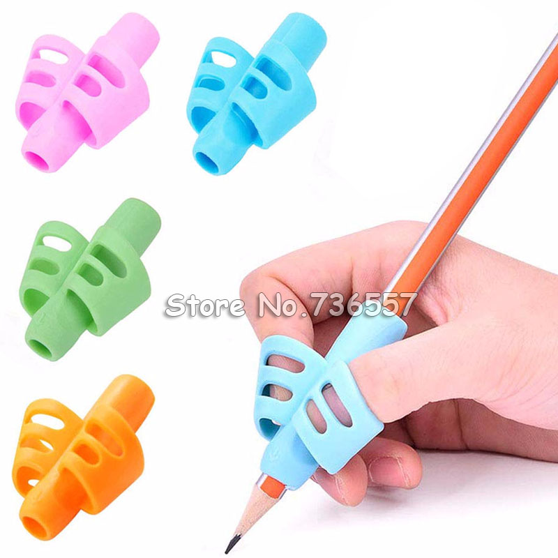 40 pcs Pen grip Handle Double Finger Silicone Pen Holder Student Writing Pen Correction Device Children Stationery