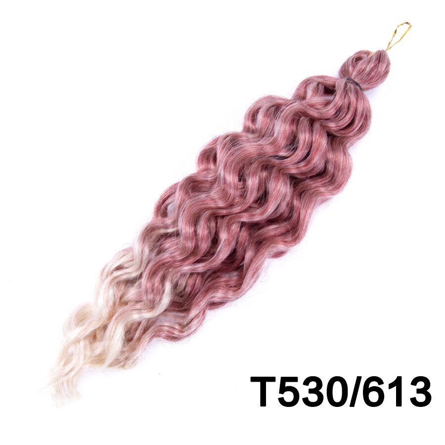 Synthetic Braiding Hair Extensions 18 Inch Ocean Wave Crochet Braid Hair Hawaii Afro Curls Natural Matt Heat Resistant Fiber: T530-613