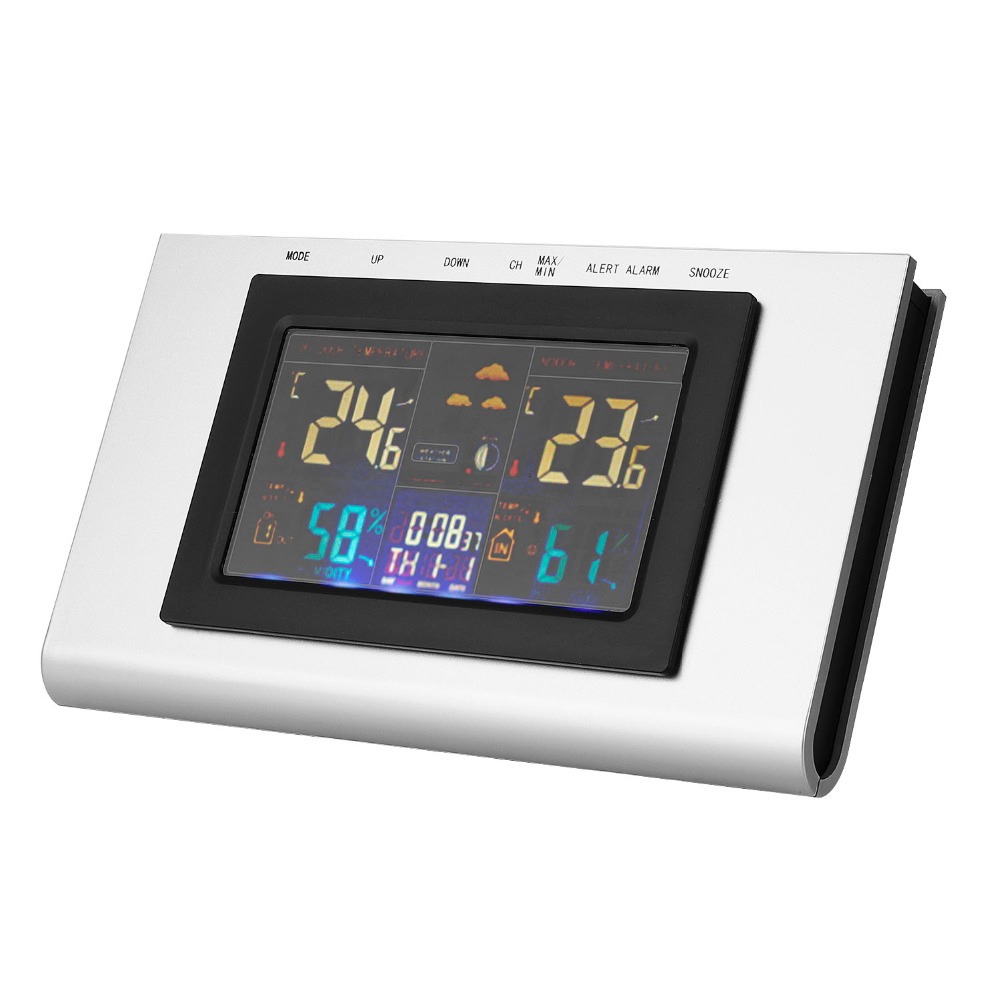 Reloj meteorológico inalámbrico 2 en 1 termómetro higrómetro casero para jardín LCD Digital Interior Exterior estación meteorológica reloj