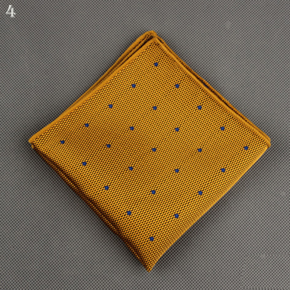 Luxury Men's Handkerchief Polka Dot Striped Floral Printed Hankies Polyester Hanky Business Pocket Square Chest Towel 23*23CM: 4