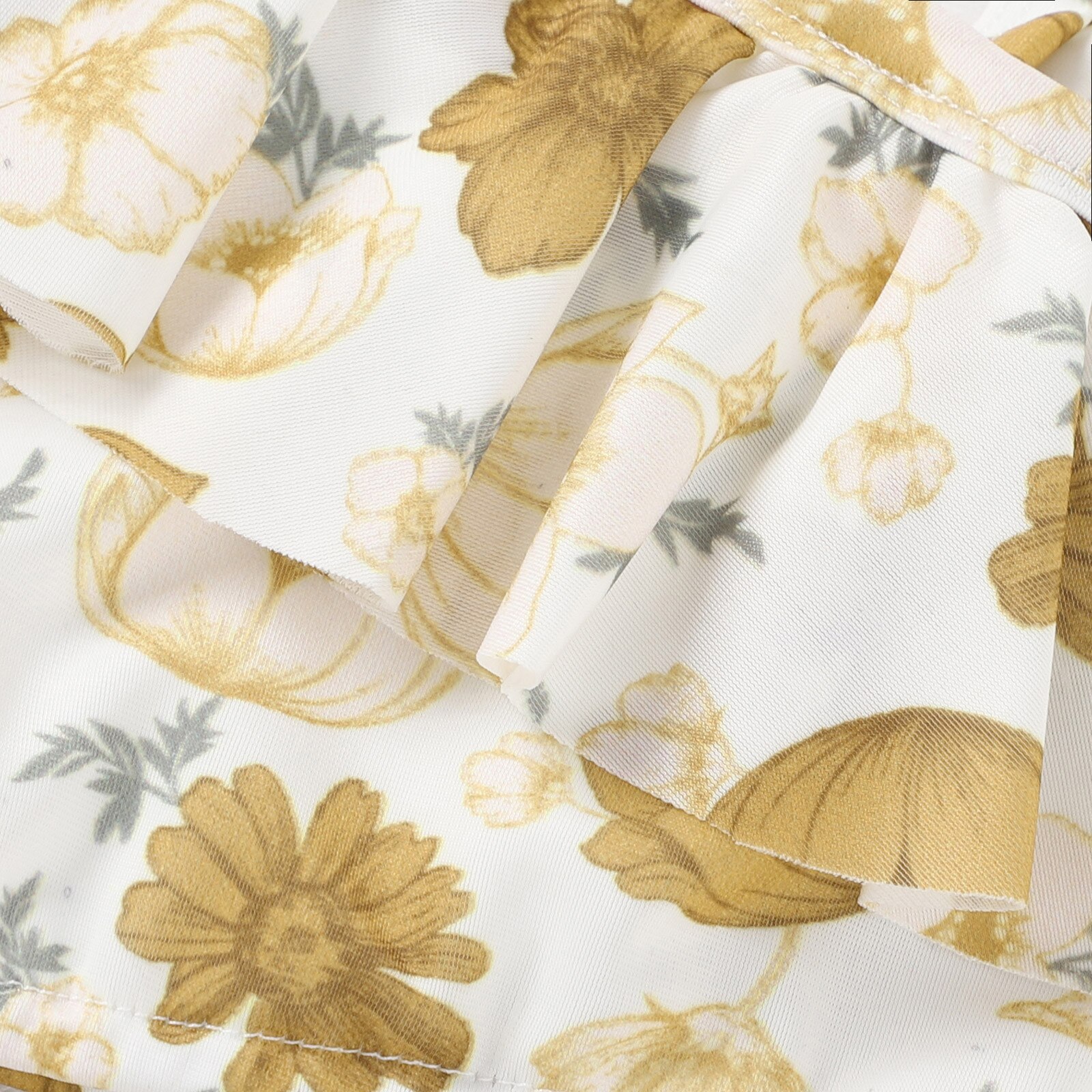 2PC Beach Suit Toddler Baby Girls swimsuit Floral Ruffle Swimwear One Shoulder Bathing Suit Bikini Set swimsuit baby clothes