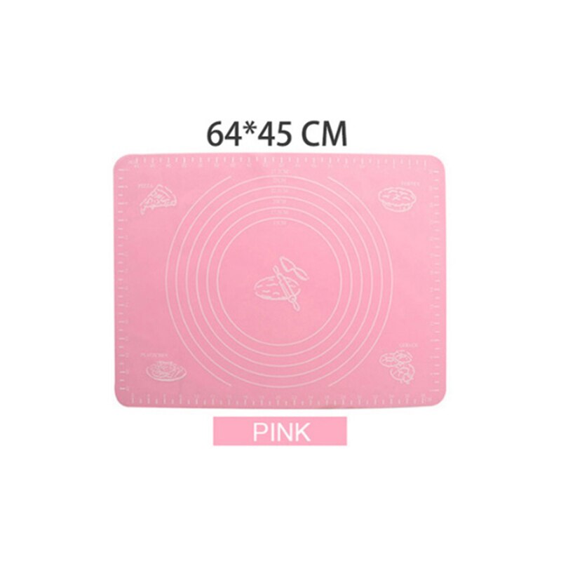 Reusable Silicone Baking Mat Eco-Friendly Mat For Rolling Dough Pad Large Non-stick Oven Patisserie Baking Accessories Tools: pink  64X45cm