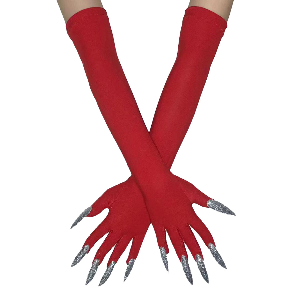Cool Halloween Handschoenen Lange Ghost Klauw Jurk Up Handschoenen Mode Zwarte Lange Nagels Cosplay Halloween Grappig Handschoenen