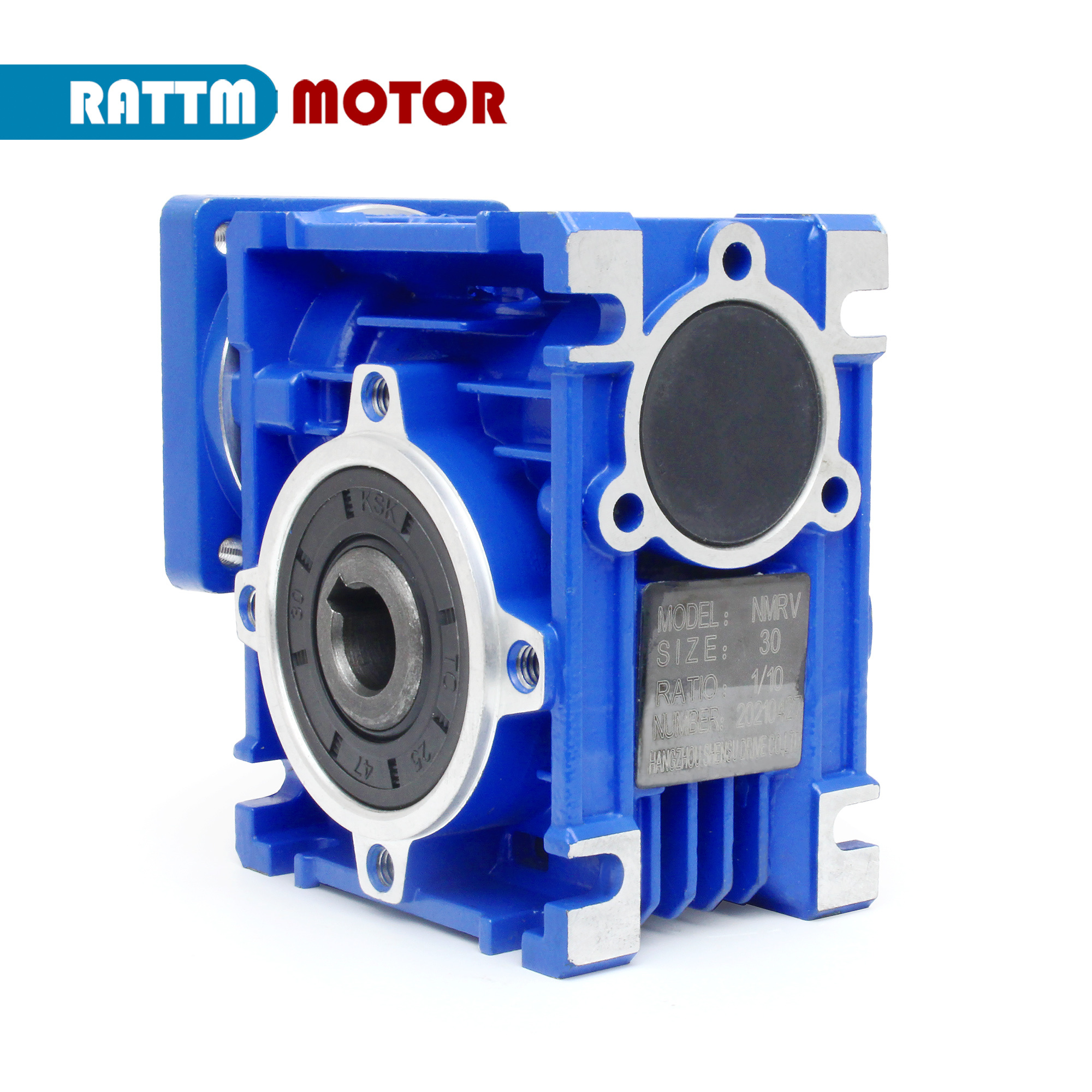 NMRV030 Reducer Worm Gear High Torque Gearbox Reducer Ratio 10:1 20:1 25:1 30:1 40:1 50:1 60:1 80:1 for NEMA23 Step/Servo Motor
