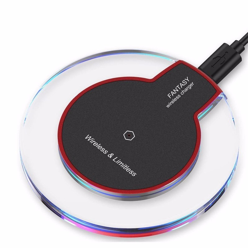 5W Car Mobile Wireless Charger With Crystal Round Wireless Charger For Easy To Use And