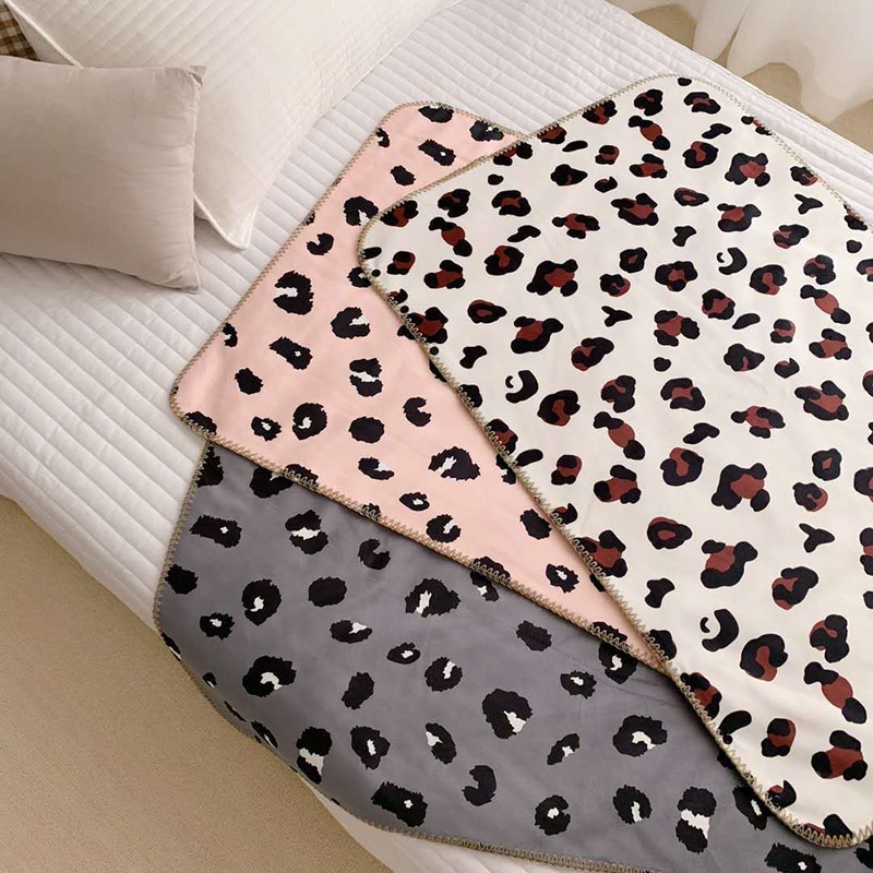 Barn filt baby swaddle filt sammet småbarn leopard utskrift sov sjal barnvagn filtar bomull 100*68cm bxx 008