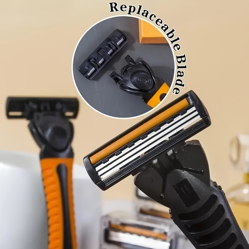 3-laags scheerapparaatzakPremium roestvrijstalen veiligheidsscheermes met vervangbare mesjes - Glad en comfortabel scheren voor mannen en vrouwen