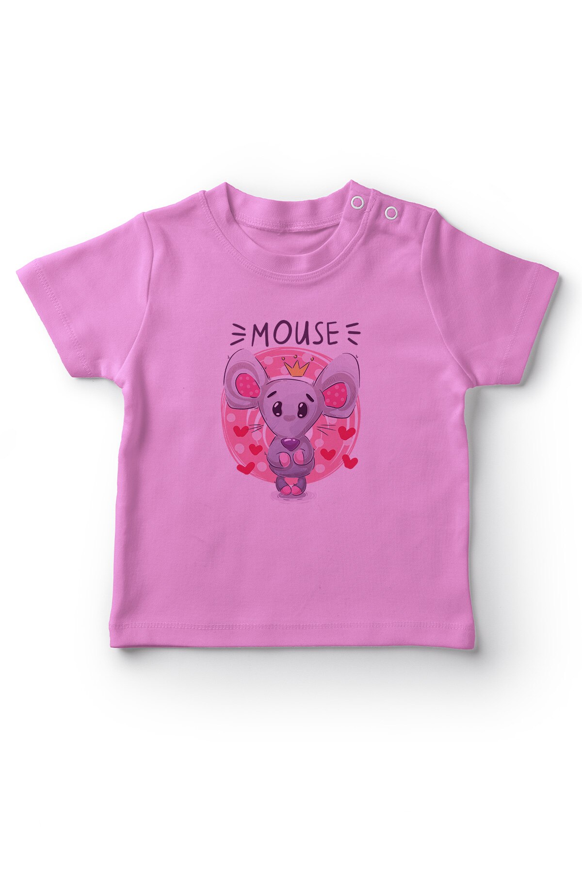 Angemiel Baby Wearing the Crown Cute Mouse Baby Girl T-Shirt Pink