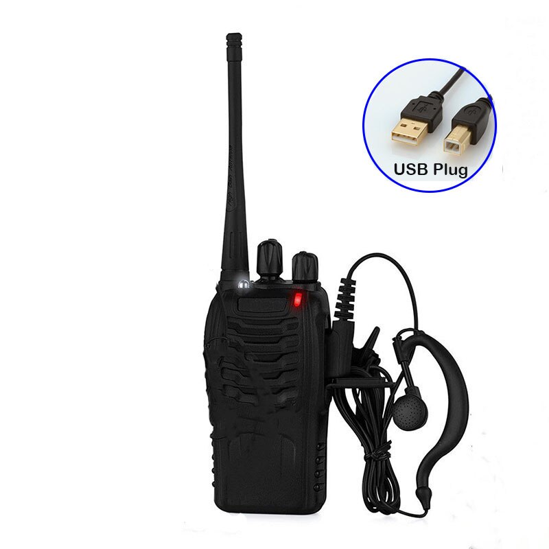 Baofeng bf -888s walkie-talkie 2 stk radiostation transceiver tovejs 400-470 mhz 16ch dc 5v 1000ma bærbar radio: Usb-stik