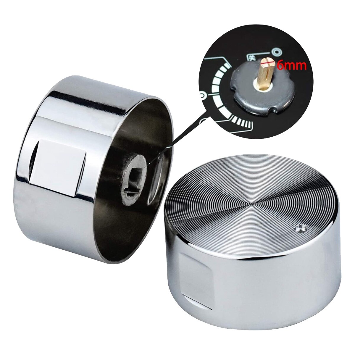 5Pcs Metal Gas Stove Knobs 6mm Cooker Control Range Oven Knob Burner Knob Gas Hob Switch Kitchen Replacement Accessories