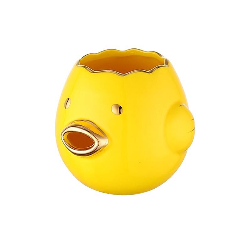 Cartoon Chicken Egg Yolk White Separator Ceramic Chick Shape Yolk Separator Protein Separation Egg Liquid Filter: YELLOW