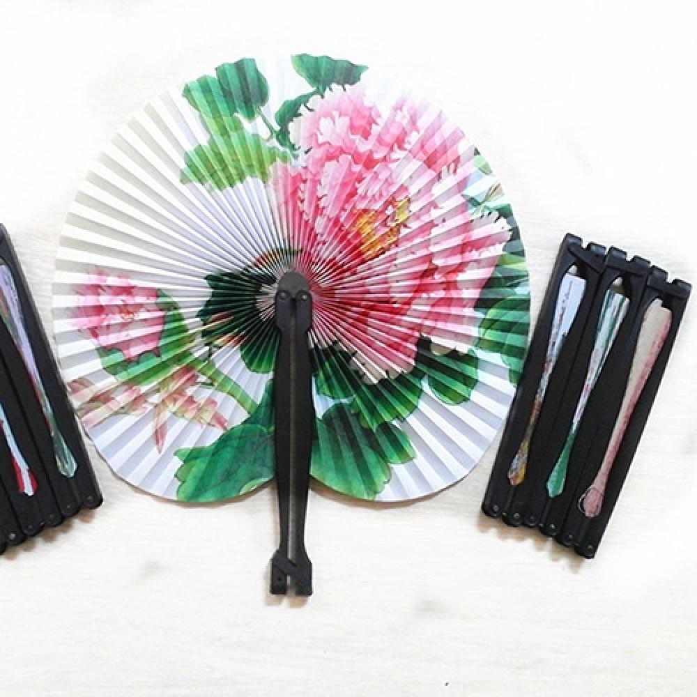 Abanicos de mesa de boda plegables, papel Floral chino Oriental, favores de mesa, 3 uds.