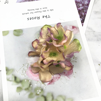 Yooromer 5 stk kunstig silke dekorativ hortensia headsdiy blomsterhoved silkeblomst til bryllup boligindretning blomst: Violet