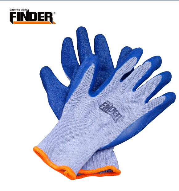 Finder Labor protection gloves wear-resistant stab-resistant anti-slip non-slip thickening dipping work gloves dry gloves: Blue