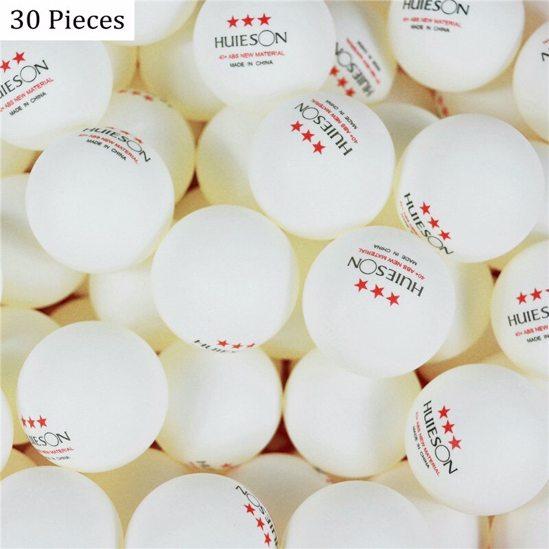 Huleson-Juego de pelotas de tenis de mesa de 3 estrellas, Material inglés, Pelotas de Ping Pong de práctica, ABS, entrenamiento, 10/50/100 Uds.: 30Pcs White