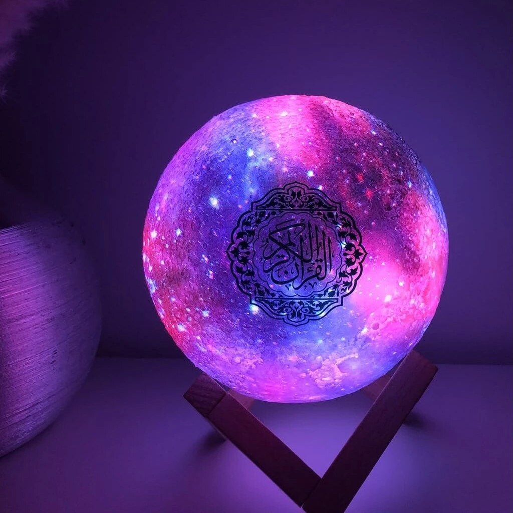 Telawah-app, koran-lautsprecher 3d -nachtlicht, kabelloser koran-player, koranlampe, muslimischer bluetooth-lautsprecher