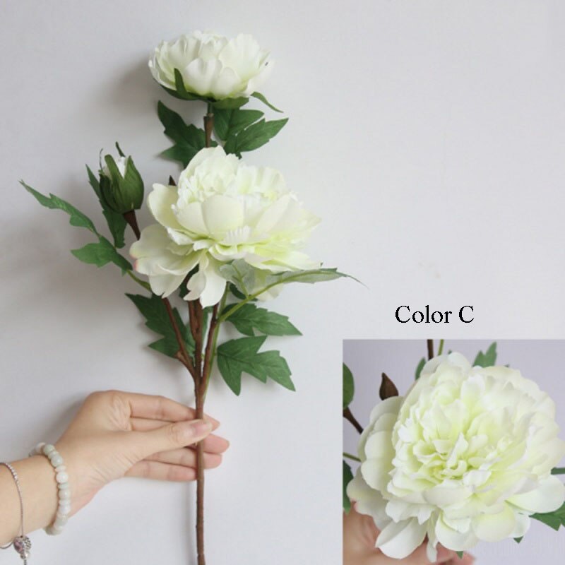 Flores artificiales de seda, ramo de flores de peonía, Hortensia nupcial, decoración, 2022: C