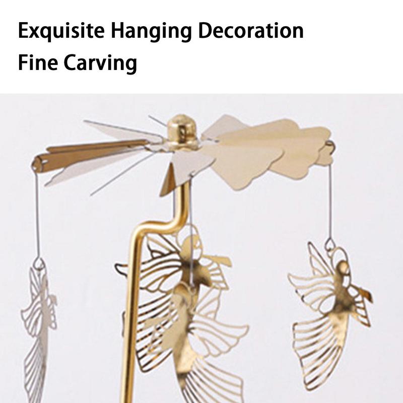 Candlestick Rotating Spin Carousel Tea Light Candle Holder Aromatherapy Wind Chime Candle Holder Aromatherapy Accessories