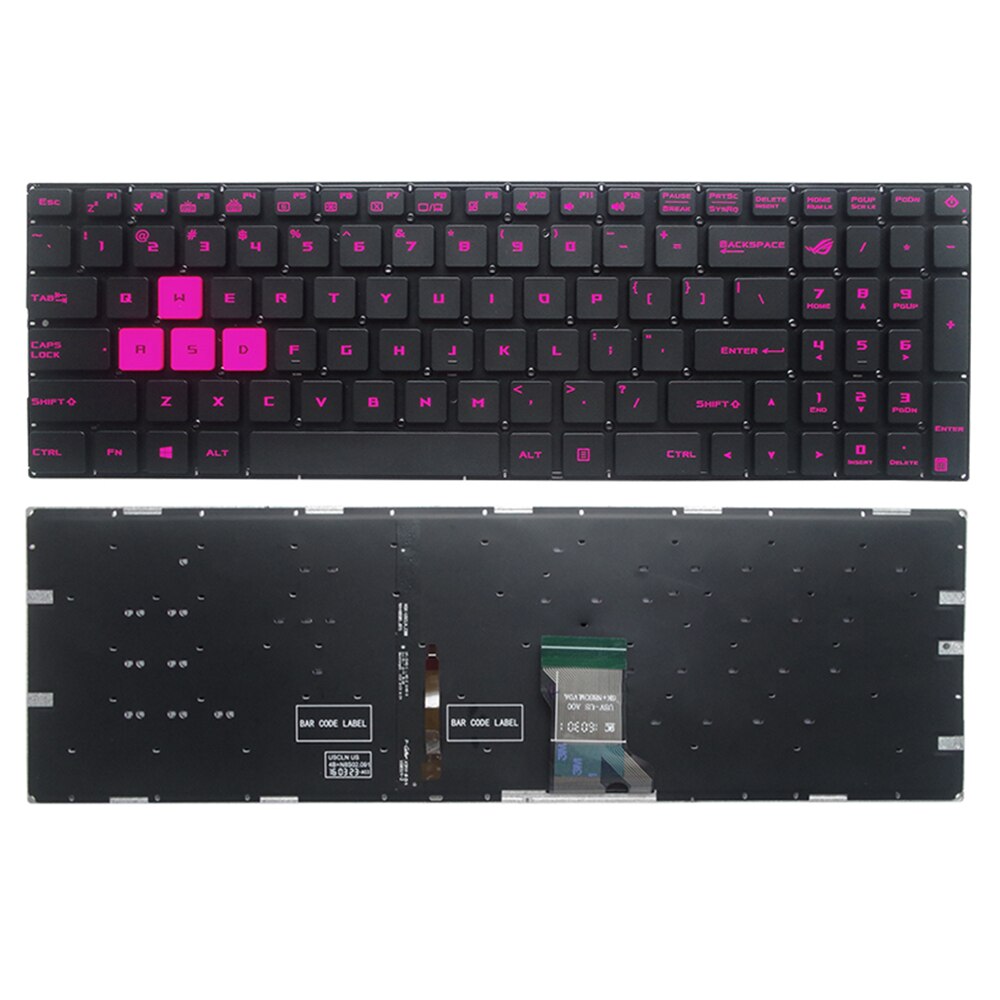 Nosotros negro Teclado retroiluminado de reemplazo para ASUS GL502VS-DS71 GL502VS-WS71 GL502VT-BSI7N27 GL502VT-DS72 GL702V GL702VT GL702VS: Rose Red