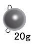 FANTU High Purity 97% Wolfram Cheburashka Fishing Sinkers 5pcs Tungsten Weight Cheburashka Plain Color: 20g