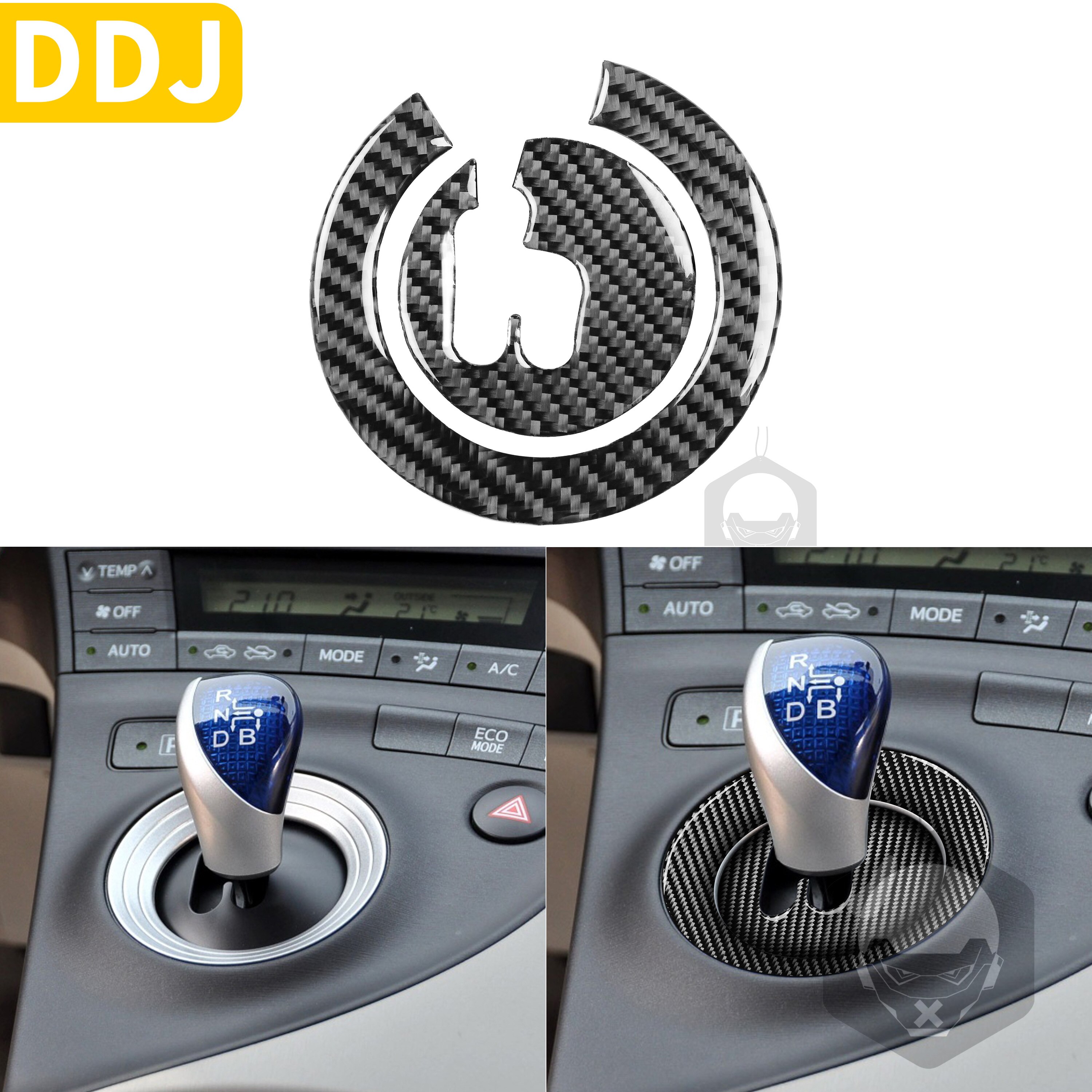 For Toyota Prius XW30 ZVW30 ZVW35 Carbon Fiber Gear Box Panel Base Cover Trim Shifter Insert Car Accessories