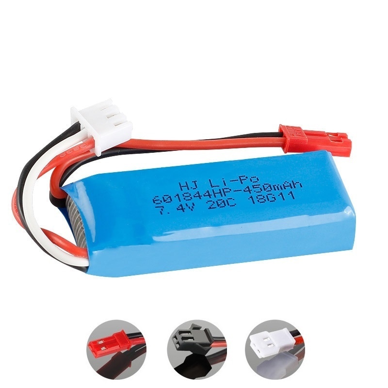 7.4V 450mAh 20C Lipo Battery for WLtoys K969 K979 K989 K999 P929 P939 RC Car 2s 7.4v Battery 1pcs/2pcs/3pcs/5pcs/10pcs