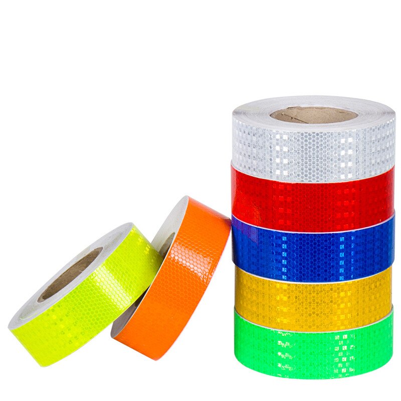 5Cm X 3M Reflecterende Materiaal Sticker Veiligheidswaarschuwing Tape Reflecterende Folie Auto Motorfietsen Veiligheid Waarschuwing Tape Reflecterende Stickers