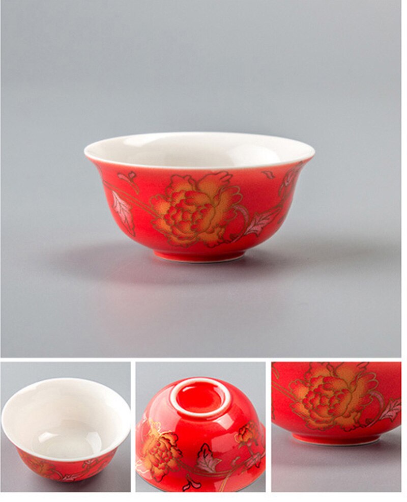Chinese Traditionele Gouden Draak Thee Cup 1Pcs, Keramische Theekopje Puer Cup Set, keramische Oven Top Grade Porselein