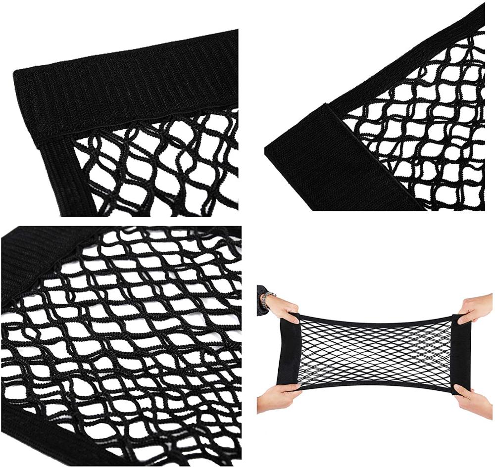 Malla para sujetar carga Universal, Red de Almacenamiento de coche de Velcro, pegatina de pared, red de almacenamiento para maletero de coche, organizadores para coche y camión