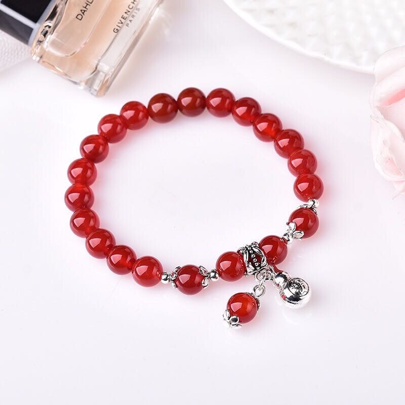 8mm Natürliche rot perlen Armbänder Tibetischen Buddhistischen Gebetskette Armbinde Kürbis Mala Gebet Armbinde für Meditation