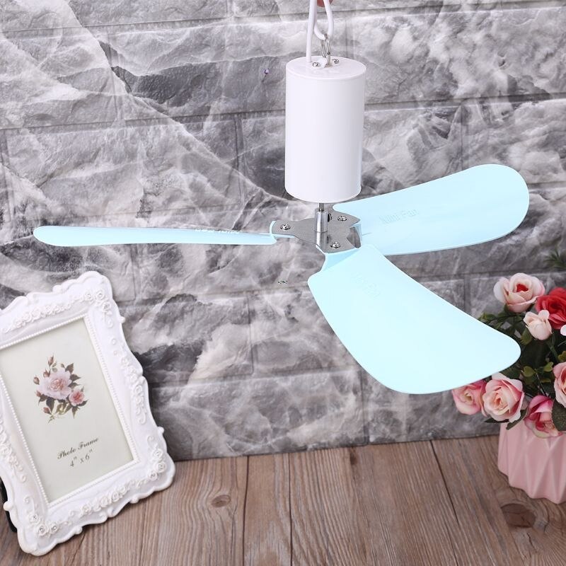 Universal 5V USB Powered Remote Control Timing Ceiling Fan Air Cooler Hanging Fan for Dormitory Bed Camping Outdoor Tent Picnic