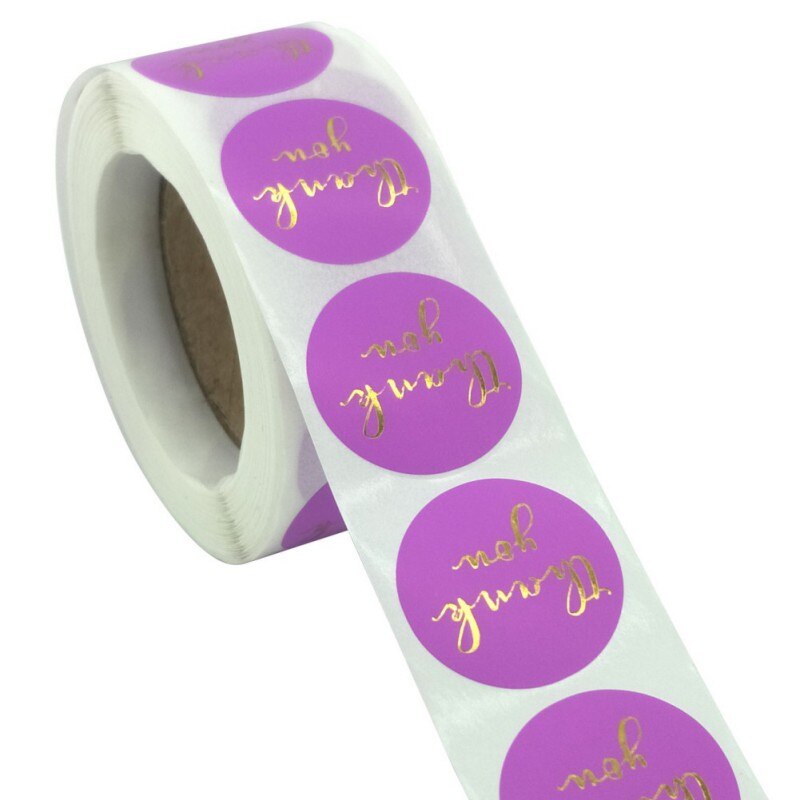 Gold Foil Thank You Stickers For Seal Labels 1 Inch Packaging Stickers Birthday Party Offer Stationery Sticker