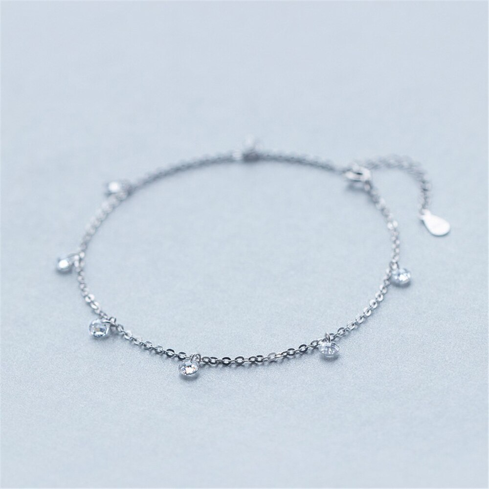 Tobillera de Plata de Ley 925 para mujer, pulsera de tobillo, abalorios bohemios, Vintage