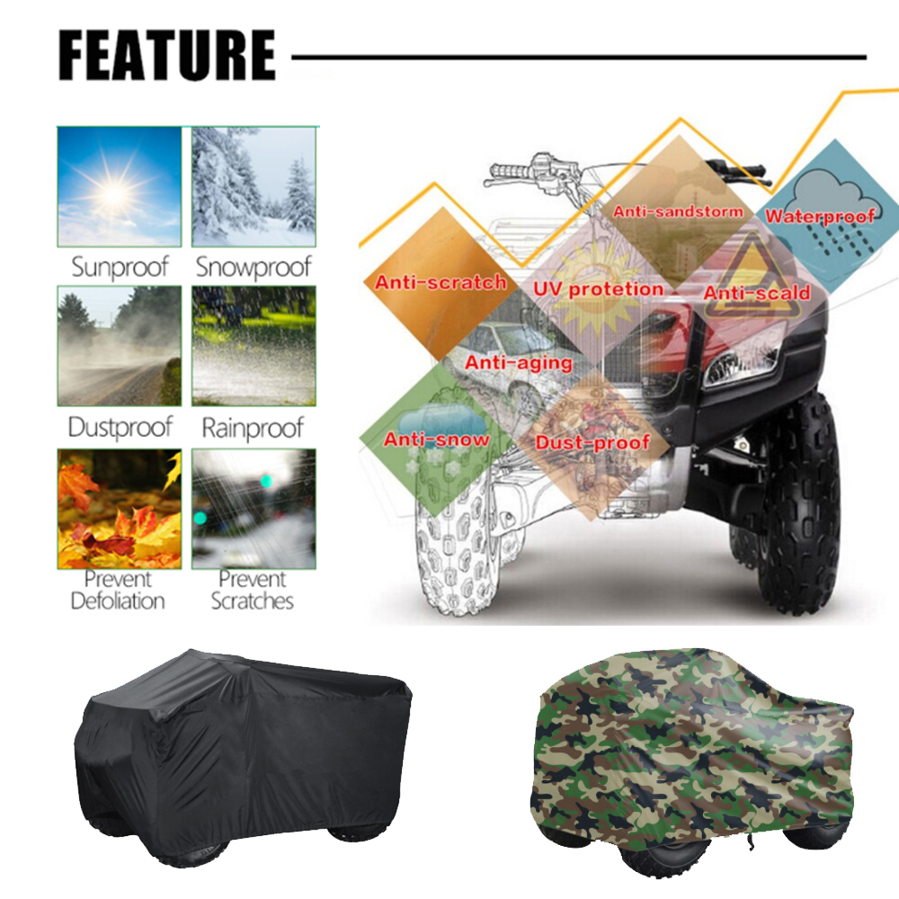 Universal Quad Bike ATV Abdeckung Roller Fahrzeug Regenmantel Wasserdichte Staubdicht Anti-Uv Schutz Für Polaris Regendicht Strand UTV